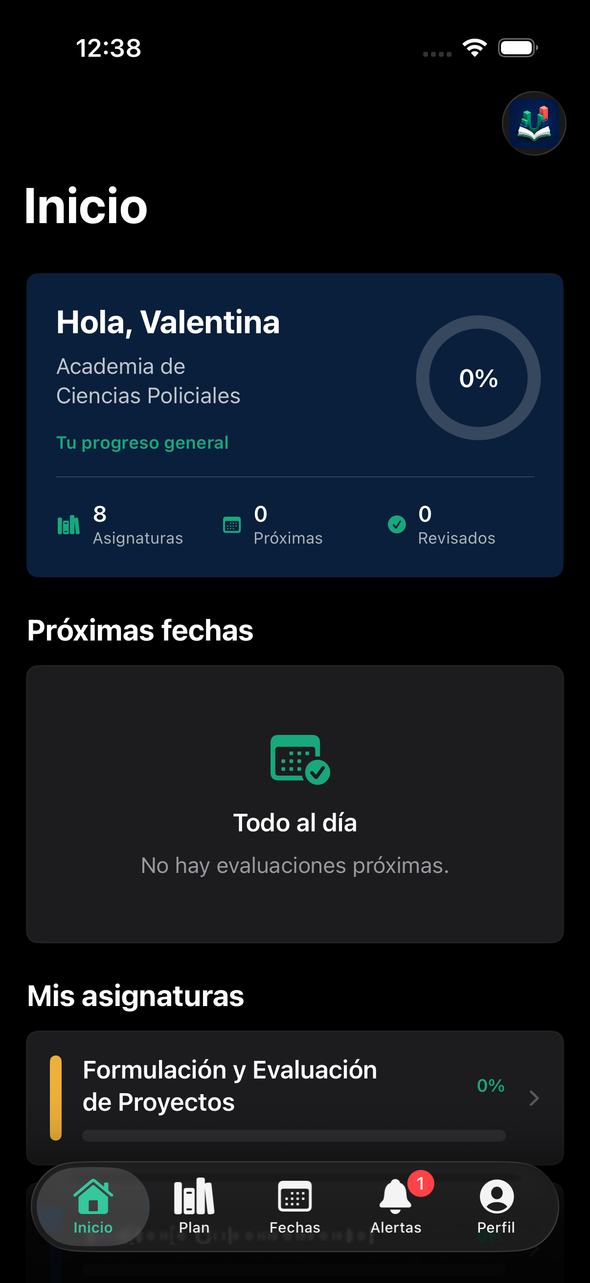 Pantalla de inicio de BootUni en modo oscuro